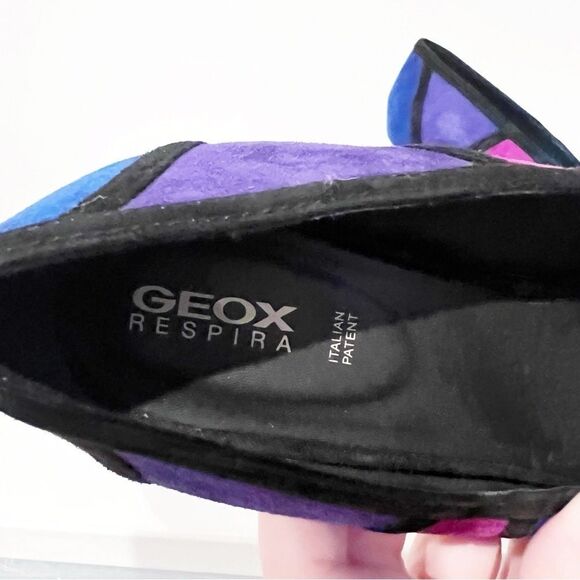 GEOX Bibbiana D949CA Patchwork Leather Suede Multicolor 2.5” Low Heels sz 39 - Picture 10 of 13